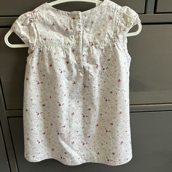 Little White Company Baby Dress 3-6M | Cream Floral Smocked GUC - Picture 16 of 16